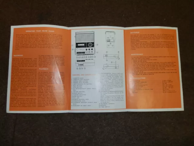 Original 1971 Buccaneer RTR500 Operating Instructions 2