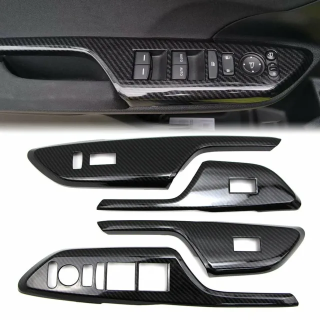 Caches Interrupteur Fenêtre Porte pour Honda Civic 2016-2019 Fibre Carbone Style