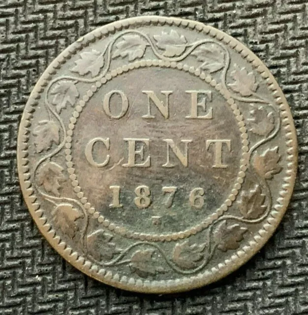 1876 H Canada Large Cent Coin VF +   ( Mintage 4 Million )     #C913