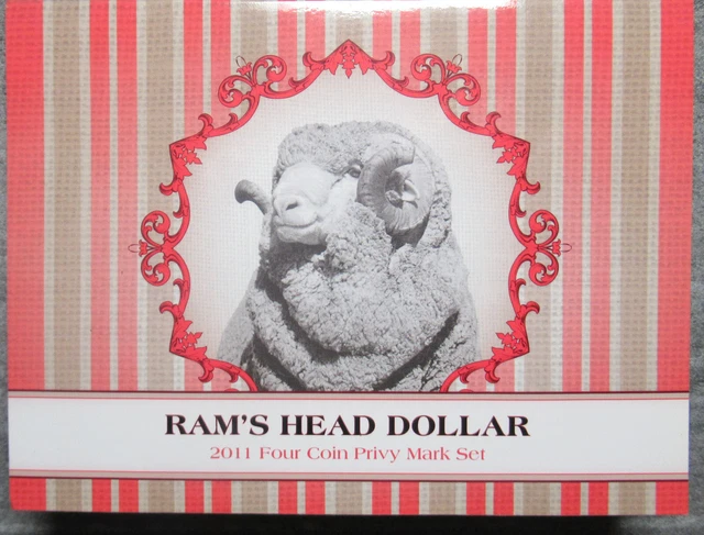 Australia 2011 Rams Head Dollar  $1 One Dollar set 4 A D H P Privy Mark