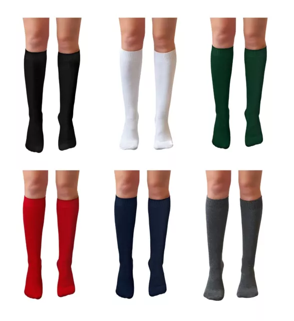 Ladies Knee High Pop Cotton Socks Assorted Colours Back To School Girl Size 4-7