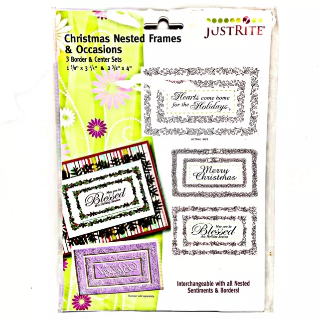 JustRite Rubber Stamps Christmas Nested Frames & Occasions Stampers Mix Match