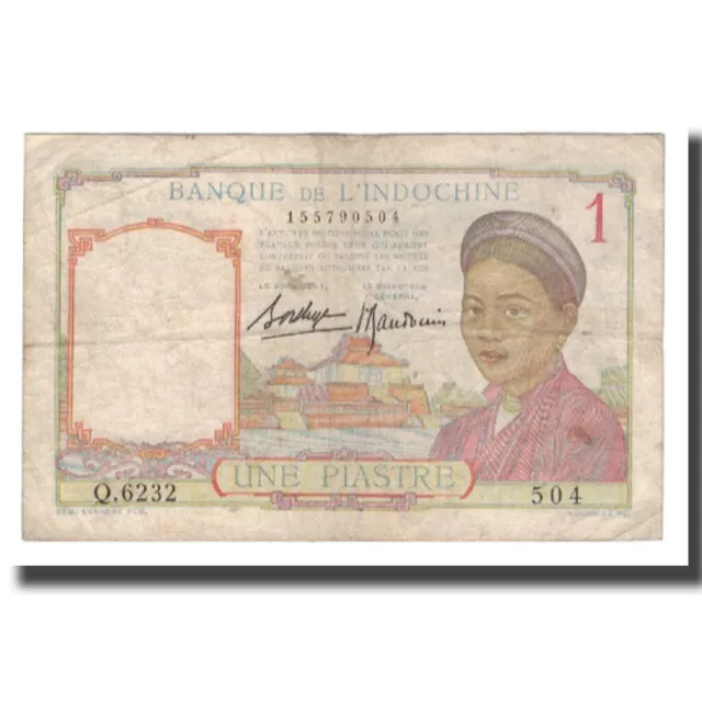 [#568370] Billet, FRENCH INDO-CHINA, 1 Piastre, Undated (1953), KM:92, TTB