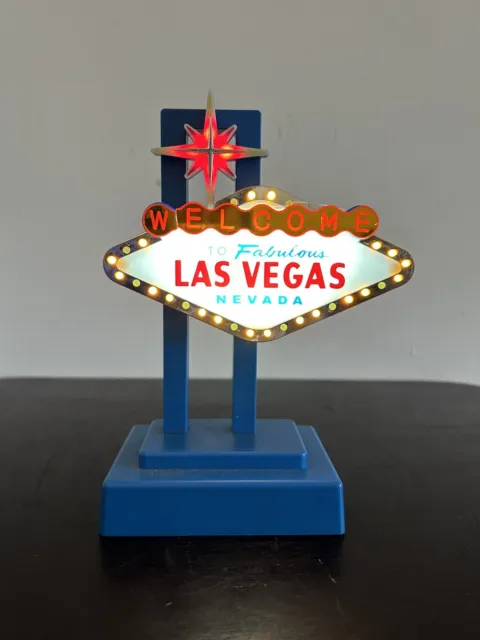 Las Vegas Welcome To Lighted Sign Blinking Tabletop Sign Casino Collectible 12”