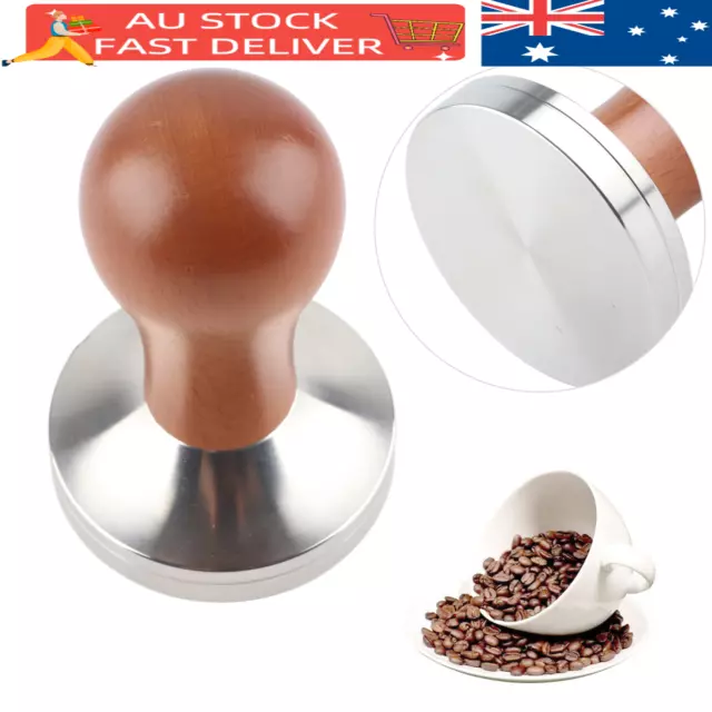 Wooden Handle Coffee Tamper Espresso Coffee Tamper Stainless Steel Flat Base