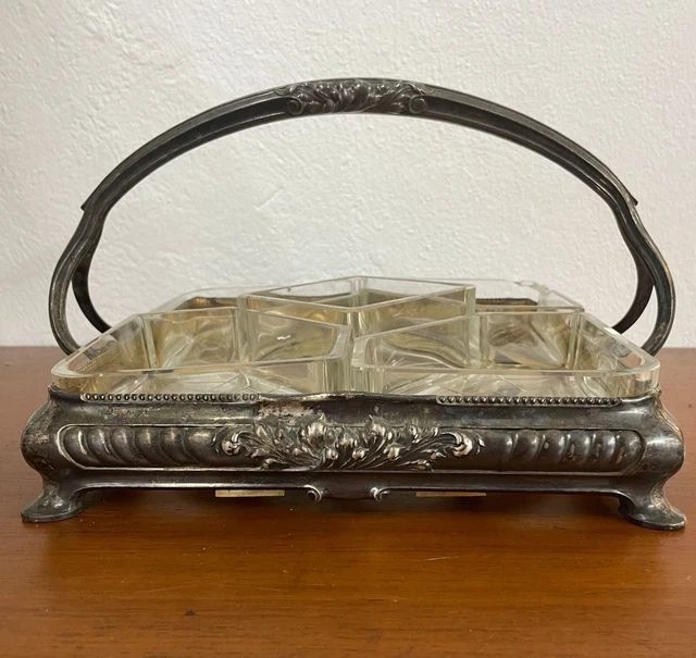 Antipastiera in argento inizio '900 23cmx23cm H15cm