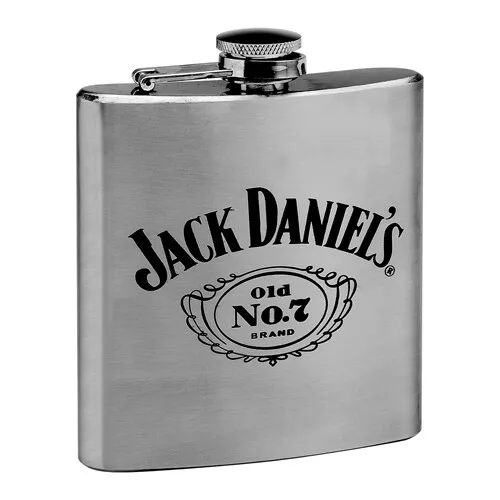 JACK DANIEL'S 6oz HIP FLASK STAINLESS STEEL GIFT BOXED