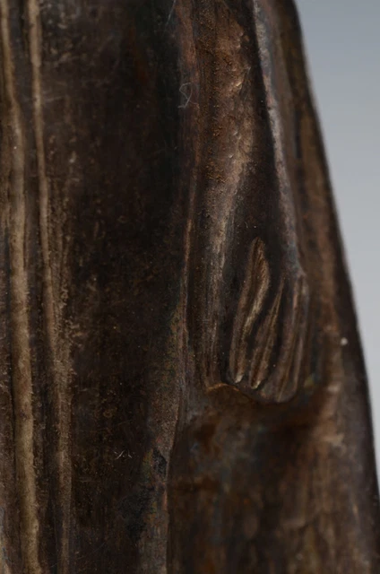 18th Century, Shan, Antique Burmese Silver Respousse Standing Buddha 5