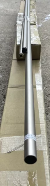 Pottery Barn Pewter Curtain Rod & Wall Bracket XX-Large .75" diam. 108-144" NEW