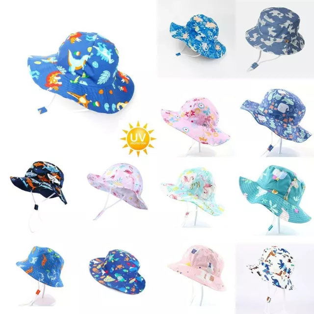 Girl Boy Kids Children Baby Bucket Sun Hat Wide Brim School Beach Outdoor Sport