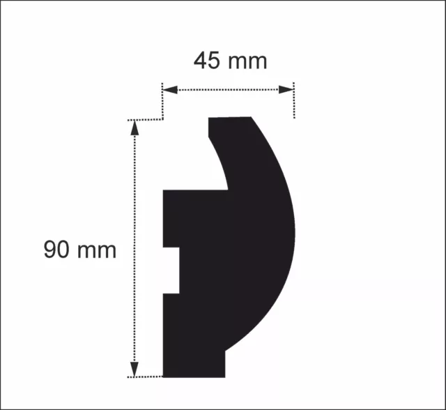 Set listelli in stucco grigi 14m OL-3 + 2 angoli interni per luce indiretta 2