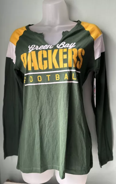 NFL Team Apparel Green Bay Packers Womens T-Shirt Long Sleeve Top Small