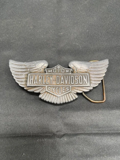 Vintage Harley Davidson Wings Motorcycle Metal Belt Buckle