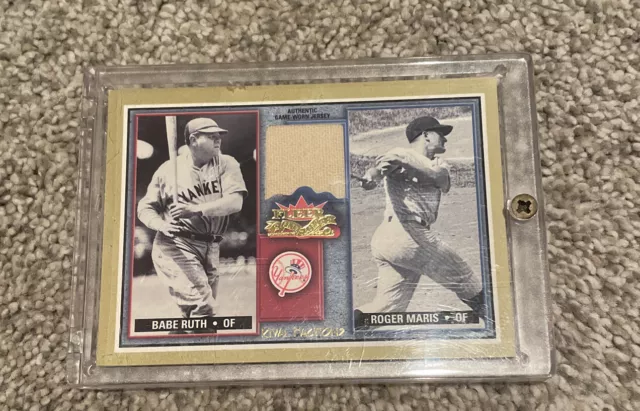 2002 Fleer Fall Classic Rival Factions Game Worn Roger Maris with Babe Ruth