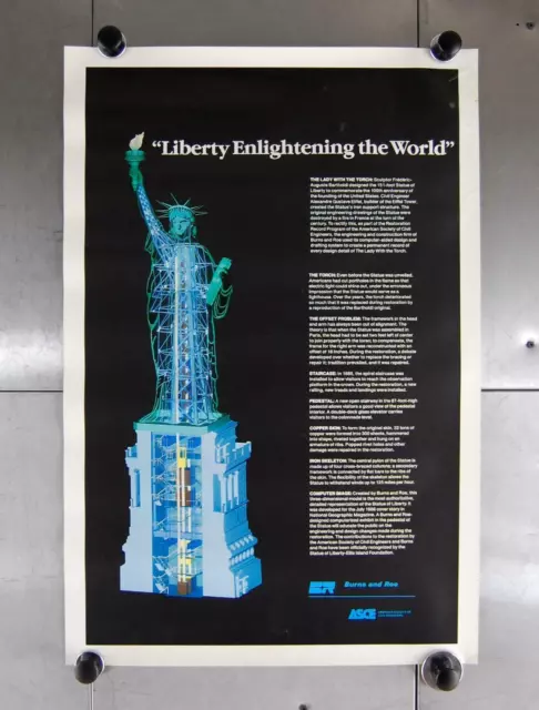 Vintage Statue of Liberty Educational Engineering Enlightening 20" x 30" Poster