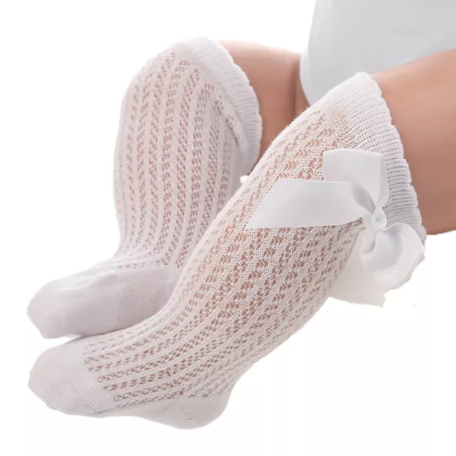 1 Pair Baby Socks Thin Soft Toddler Bow Cotton Mesh Stockings Summer