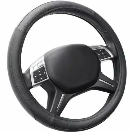 Coprivolante Copri Volante Auto Nero 37-39cm Con Presa Comfort Pelle Microfibra