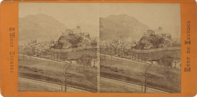 Lourdes Pèlerinages France Photo Viron Stereo N5 Vintage Albumine ca 1870