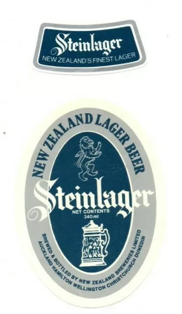 New Zealand Beer Label - New Zealand Breweries, Auckland - Steinlager