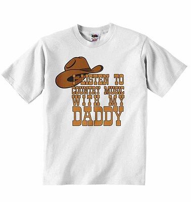 Ascolto la musica country con mio padre-Baby T-shirt tees Abbigliamento ragazzi ragazze