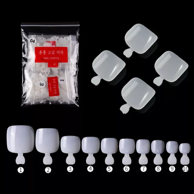 500Pcs Fake Toenail Tips Set Full Cover False Toe Nail Tips for DIY Nail Beauty 3