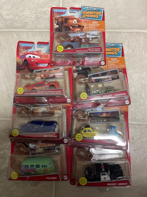 Disney Pixars Cars Radiator Springs Keychain Lot of 7 Sheriff, Doc Hudson  2021