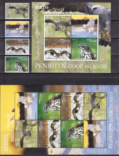 Penrhyn 2019 Mi. 888-91, 892-95 KB, Bl. 131 ** MNH Greifvögel Birds of Prey 92 €