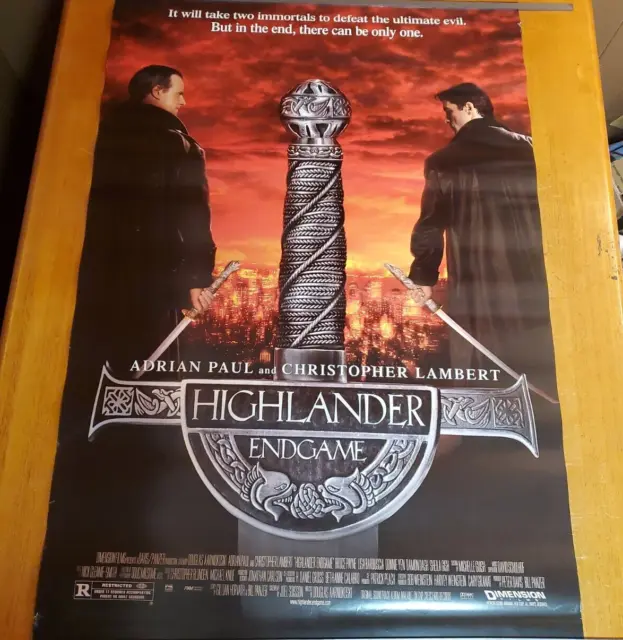 HIGHLANDER Endgame Movie Poster Original DS Double Sided 27X40 Rolled Authentic