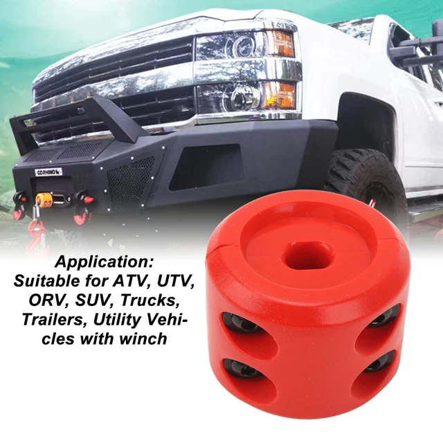 (Red)Rope Line Protector Durable Rubber Winch Cable Hook Stopper Rust Proof