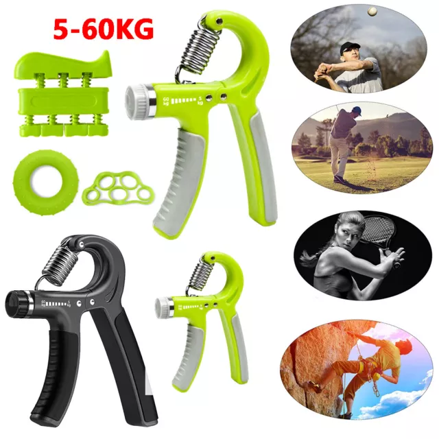 5-60KG Adjustable Hand Grip Strengthener Wrist Forearm Trainer Exerciser UK