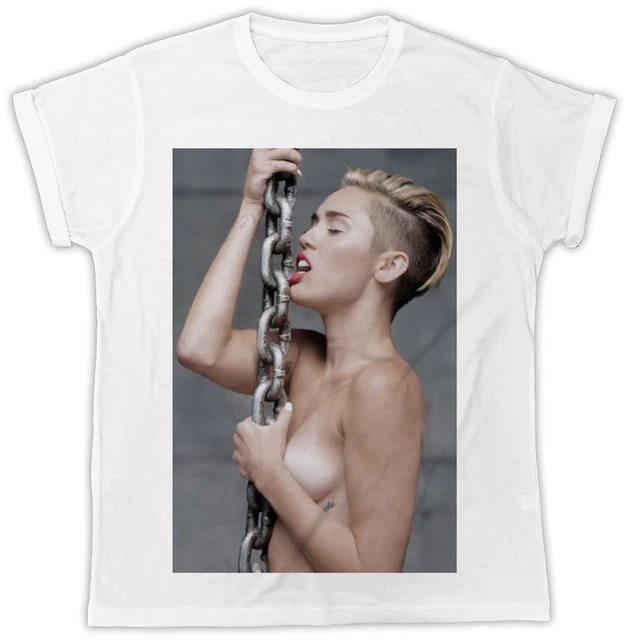 Miley Cyrus, Naked, Mens T Shirt, Designer,  Summer Short Sleeve T Shirt*