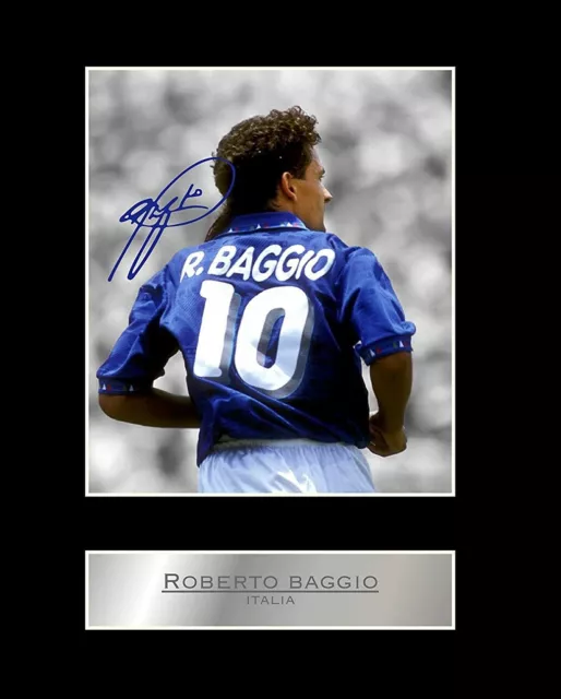 Roberto Baggio Poster Con Autografo 45X32Cm