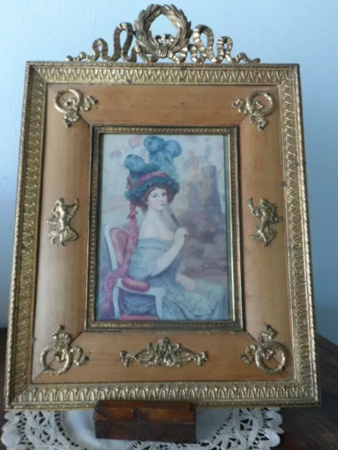 19th SUPERB ANTIQUE BEAUTIFUL FRENCH DORE BRONZE EMPIRE PICTURE FRAME