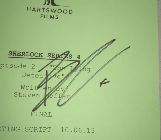 Benedict Cumberbatch & Martin Freeman Hand Signed Autograph Sherlock Script COA 2