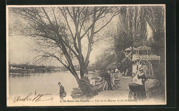 CPA St-Maur-les-Fosses, Vue de la Marne et du Robinson 1903