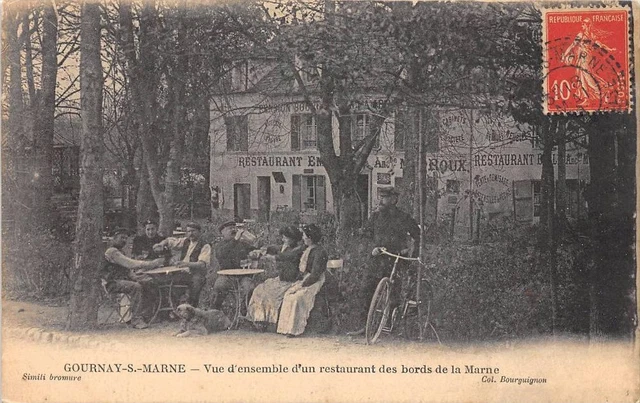 Cpa 93 Gurnay Sur Marne Overview Of A Restaurant On The Banks Of The Marne
