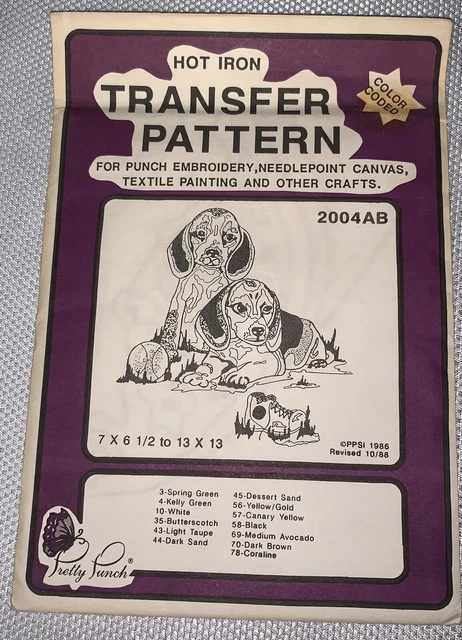 Zapato De Pelota Para Perros Beagle E4 '89 Bonito Punch Bordado Codificado Patrón De Transferencia 2004