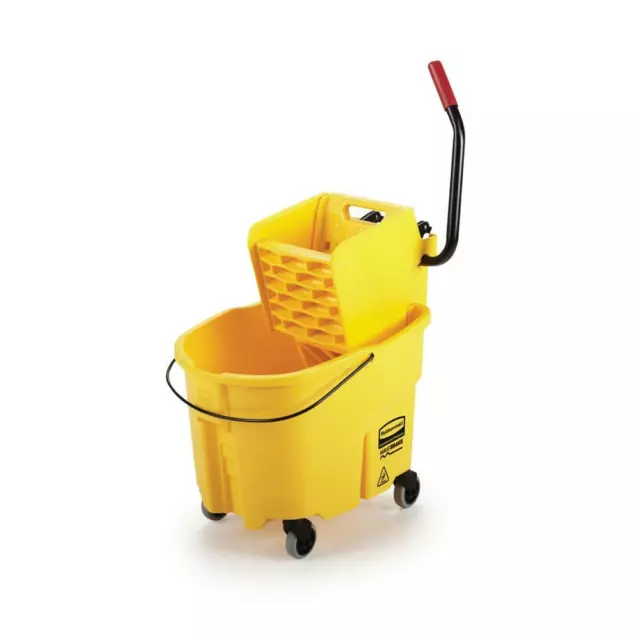 Wavebrake Plastic Mop Bucket with Wringer Non-Marking Casters 35 Qt.