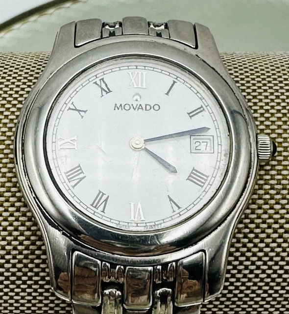 Orologio Classico Movado Acciaio Inox 84 E7 0895 Calendario Uomo