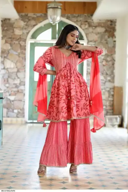 Bellissimo costume palazzo designer Sharara Kurta Dupatta Set Salwar Kameez
