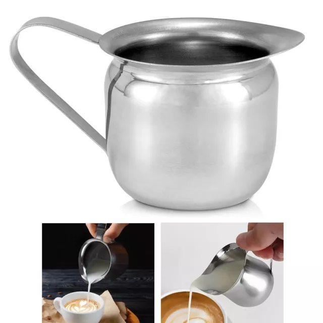 1 Acciaio Inox Bell Creamer Caffè Espresso per Servire Brocca Schiuma Cup 148ml
