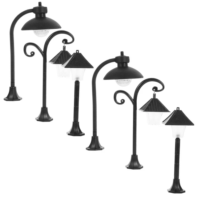 6 Pcs Mini Street Light Model Garden Decor Prop Railroad Lighting Child