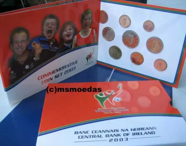 Irland Off. KMS Euro Kursmünzensatz 2003 mit 1 Cent - 2 € Special Olympics Games