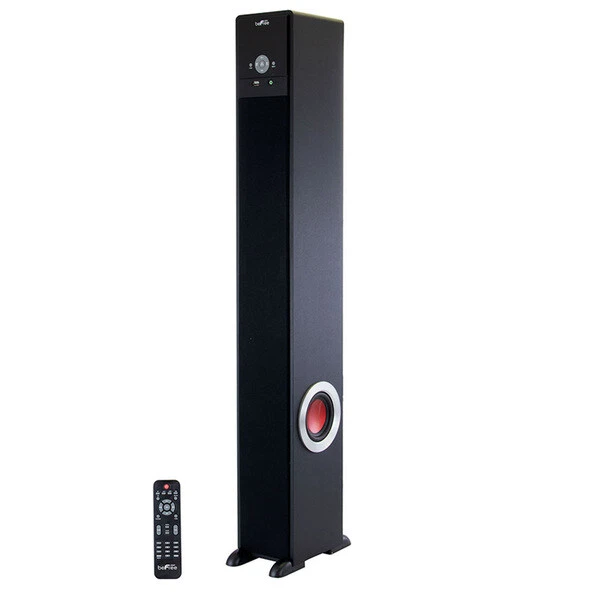 beFree Sound Bluetooth Powered 90 Watt Tower Speaker in Black with 5.1 Inch S...