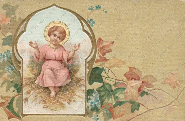 1912 Buon Natale Gesù bambino Cartolina in rilievo