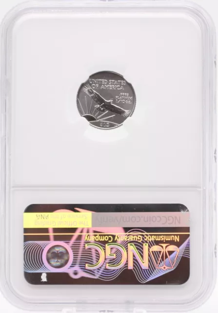 1997 $10 1/10 oz Platinum Eagle NGC MS70 Mercanti Signed Flag Label 2