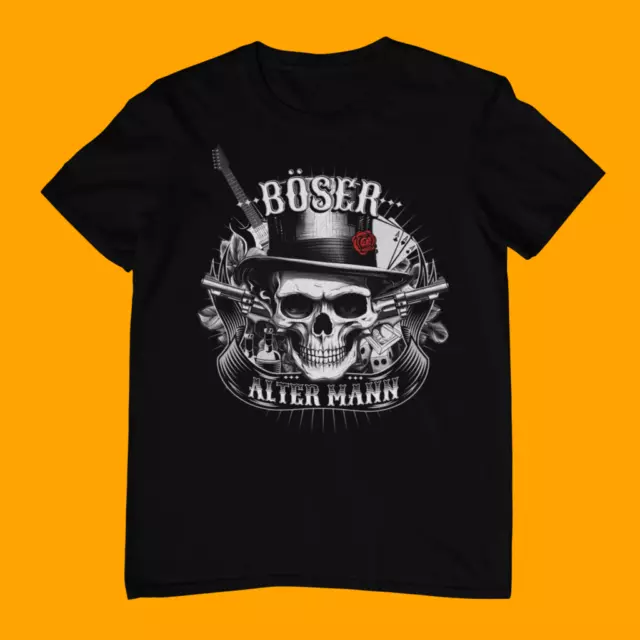 Herren T-Shirt Böser alter Mann Biker Geschenk MC Vatertag Geschenkidee Rocker