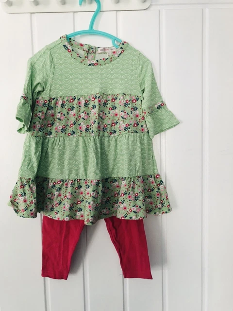 M&S Mini Limited baby girl outfit (tunic/dress & leggings) age 9-12 months