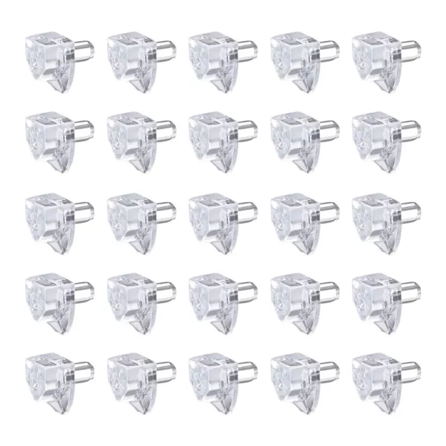 50pcs Plastic Shelf Support Pegs,5mm Shelf Clips,Shelf Steel Pin Peg,Clear