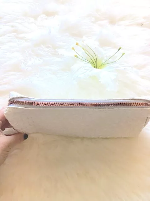 NEW Anastasia Beverly Hills Large White Makeup Pouch/Cosmetic Bag